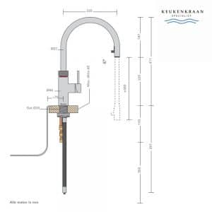 Quooker Flex RVS met combi+ boiler