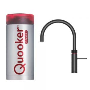 Quooker fusion round zwart met combi+ boiler