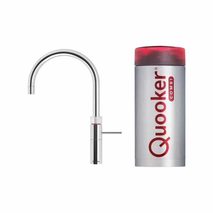 Quooker Fusion Round Chroom Kokend water kraan met combi+ boiler